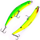 Кликните для увеличения Foto Vobleris AKARA «Crooked Minnow» 110 F (110mm, 10gr, līdz 0.5m), CM-110F-A31