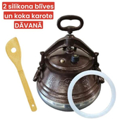 AFGĀŅU KAZANS ar rokturi M 8 L divkrāsains (7.5 L) Rashko Baba + 2 silikona blīves un koka karote DĀVĀNĀ