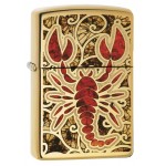 Кликните для увеличения Foto Zippo šķiltavas 29096 High Polish Brass Scorpio
