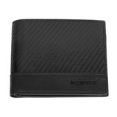 ZIPPO CARBON RANGE TRI-FOLD ĀDAS MAKS AR NODALĪJUMU MONĒTĀM, Melns, 2007996