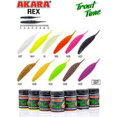Silikona ēsma AKARA SOFTTAIL «Trout Time REX 2,5» 63mm #445 Tutti Frutti, R2/5-445-FR-F10