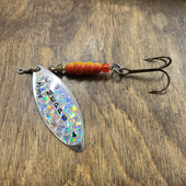 Vizulis rotiņš Mepps Nr.4 Aglia Long Silver Rainbow